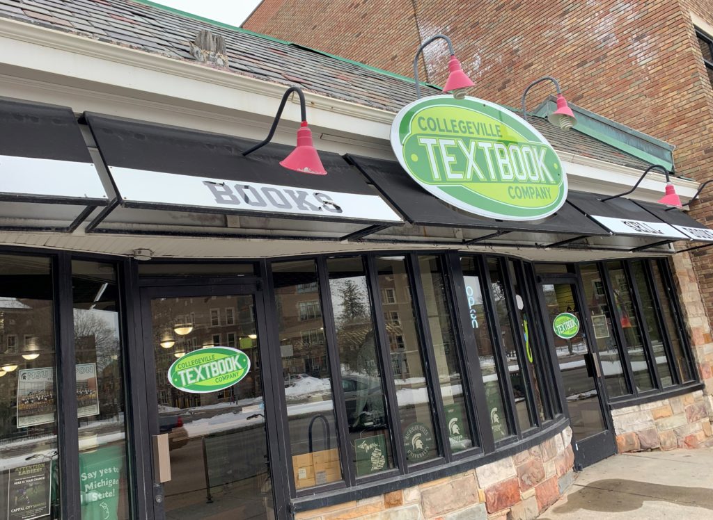 a photo of the Collegville Textbook Company on Grand river Ave.