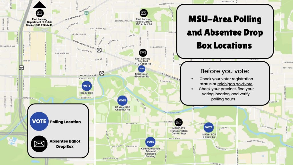 MSU-Area Polling and Absentee Drop Box Locations